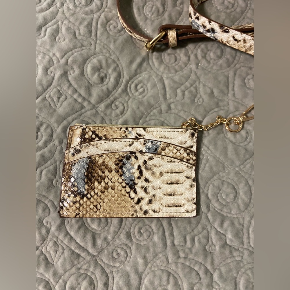 Faux Snakeskin and Cloth Metallic Anne Klein Purse - Picture 6 of 16